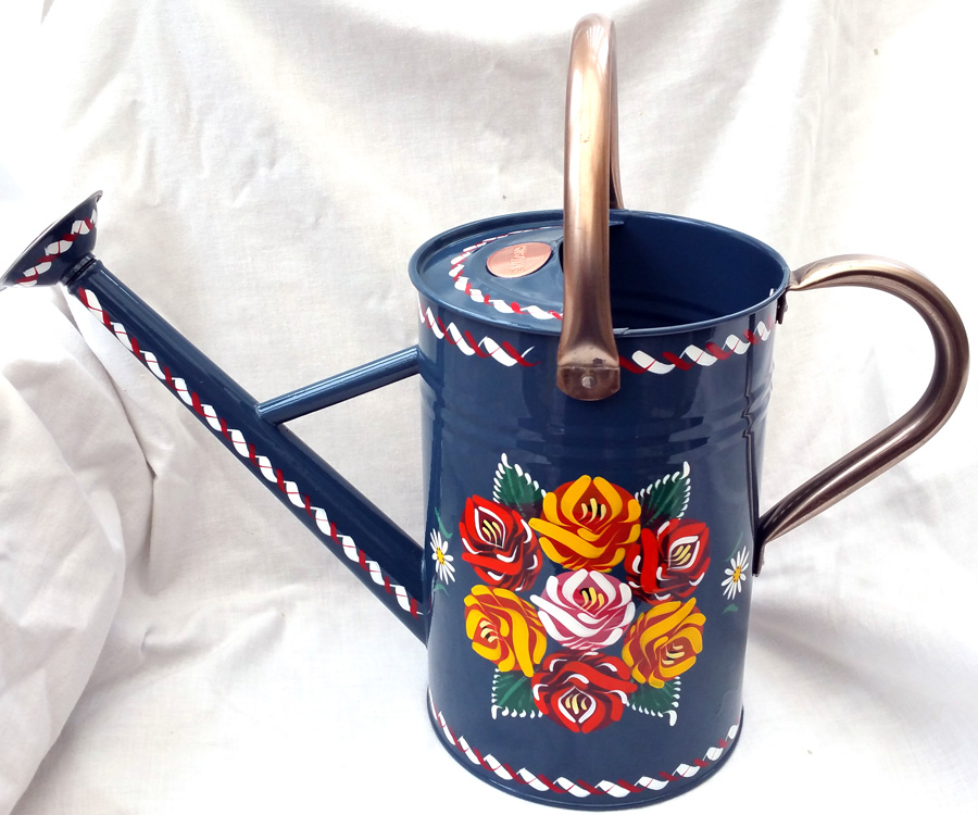 Blue Various Colours Available 3 Gallon Hand Painted Watering Can / Planter Large Canal Art